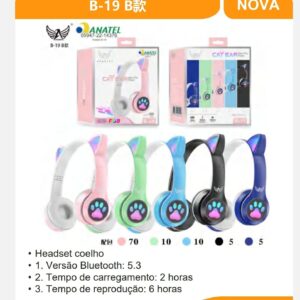 B19 Headfone Catear Sem Fio RGB