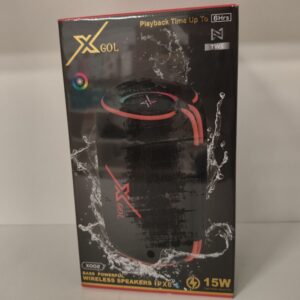 CAIXA DE SOM À PROVA D'ÁGUA COM LUZ RGB 15W XGOL X002