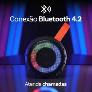 Caixa De Som À Prova DÁgua Com Led Hmaston Yx236Bt - Imagem 7